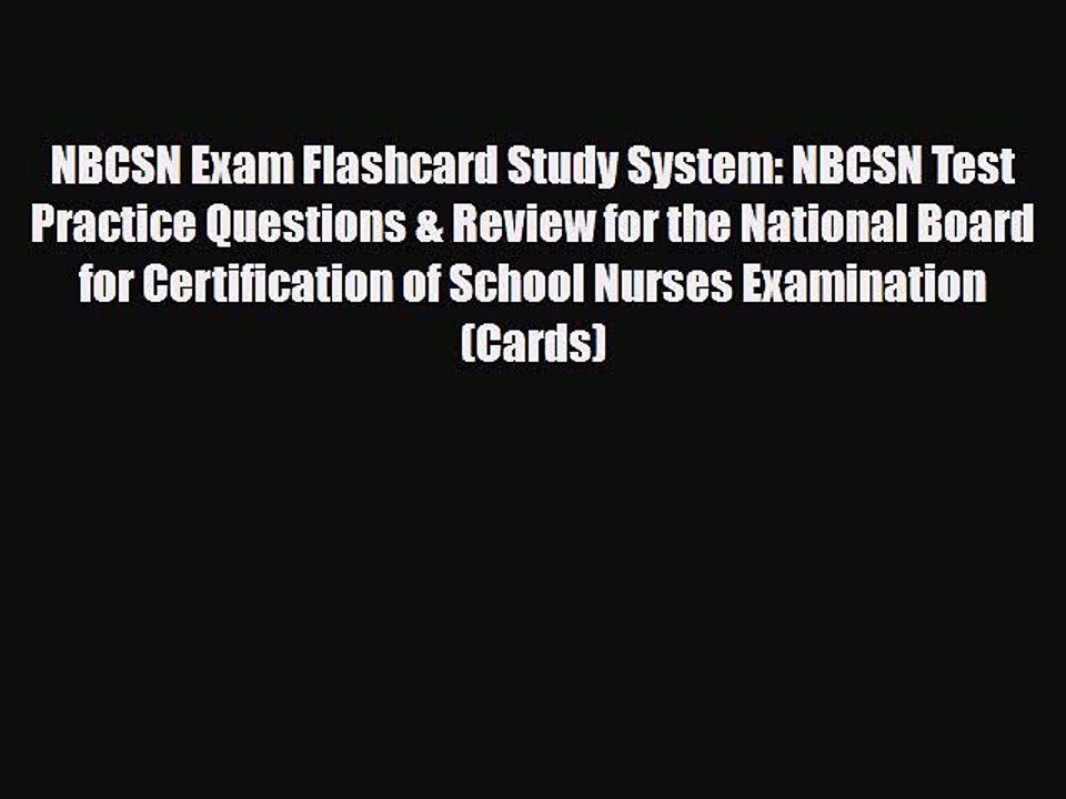 PDF NBCSN Exam Flashcard Study System: NBCSN Test Practice Questions & Review for the National