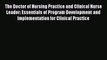 PDF The Doctor of Nursing Practice and Clinical Nurse Leader: Essentials of Program Development