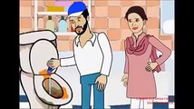 Hilarious cartoon comedy of Fahad Mustafa's harpic ad with Ayesha Sana