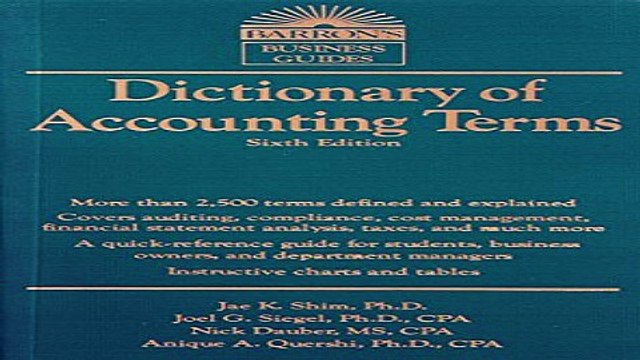 Download Dictionary of Accounting Terms Barron s Business Dictionaries