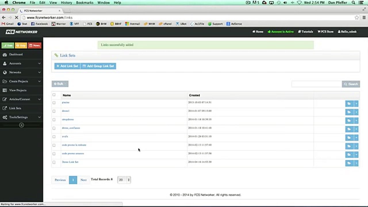 FCS Networker Link Set Management
