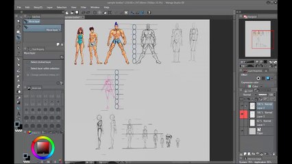 How to draw - Anime Proportions - Anime body 34 view