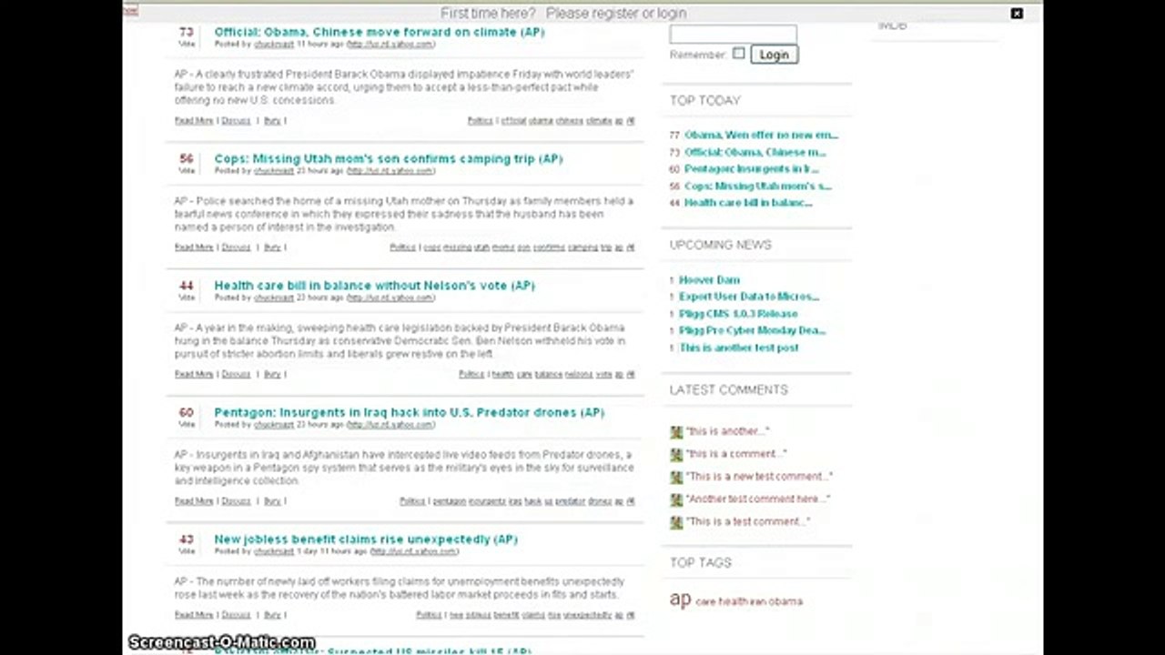 Ajax Infobar Pligg Module Demo
