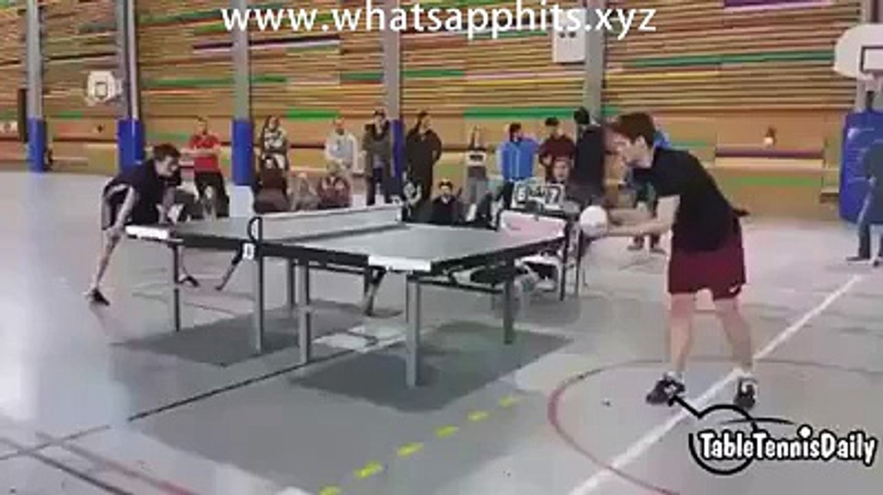 Amazing Table tennis playing at college with a fooling