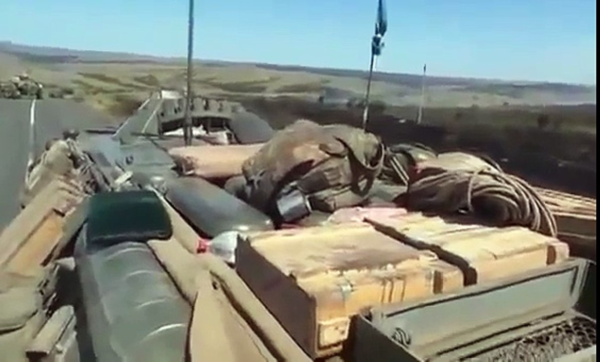 Ukraine War   BATTLE FOOTAGE Junta Forces Ambushed Militia Saur Tomb of August 4, 2014