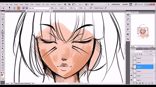 Adobe Photoshop Video Tutorial: Mixer brush tool