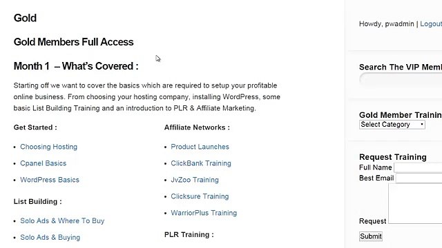 IM VIP Training Members Area Overview