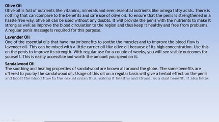 4 Oils Are Massaging Penis to be More Effectiveness