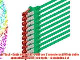 1aTTack - Cable de red SSTP PIMF con 2 conectores RJ45 de doble apantallamiento CAT 6 0 verde