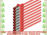 1aTTack - Cable de red SSTP PIMF con 2 conectores RJ45 de doble apantallamiento CAT 6 0 Rojo