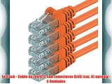 1aTTack - Cable de red UTP con conectores RJ45 (cat. 6) naranja - 5 Unidades