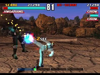 Tekken 3 Tekken Force Mode Hwoarang  - STAGE 2 __  PS1 Gameplay
