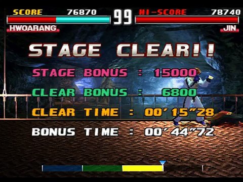 Tekken 3 Tekken Force Mode Hwoarang - STAGE 4 Copper key __ PS1 Gameplay