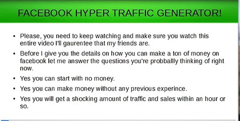 Hyper Facebook  traffic online cash machine