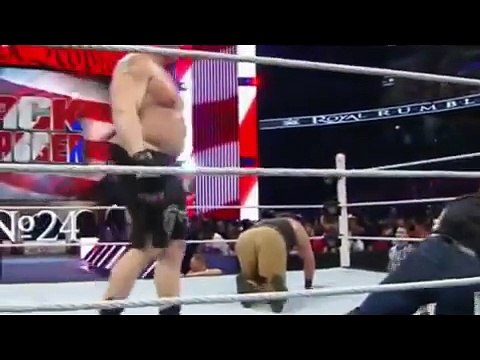 brock lesnar destroy wyatt family royal rumble 2016 - brock lesnar vs braun strowman
