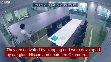 ---Nissan's self parking robot chairs tidy up offices   BBC News 2