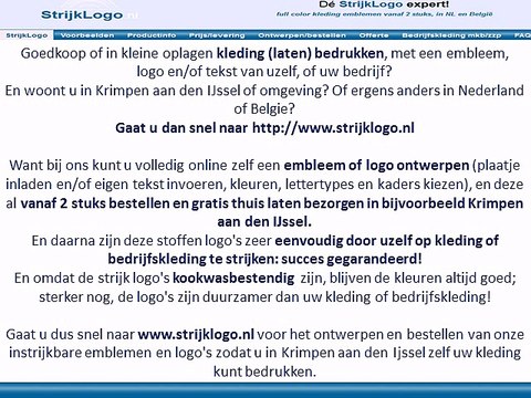 Kleding bedrukken Krimpen aan den IJssel