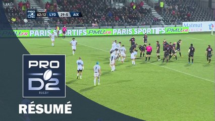 PRO D2 - Résumé Lyon  - Aix: 36-12- J19 - Saison 2015/2016