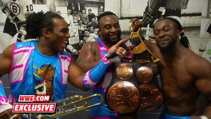 The New Day show Tom Phillips the proper way to party backstage WWE.com Exclusive, Dec