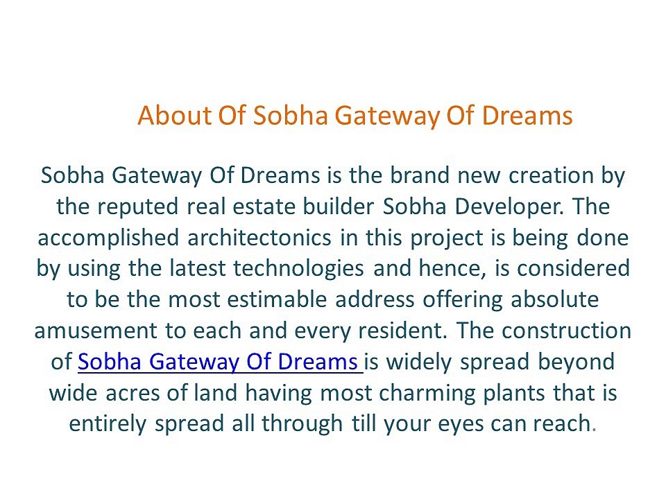Sobha Gateway Of Dreams