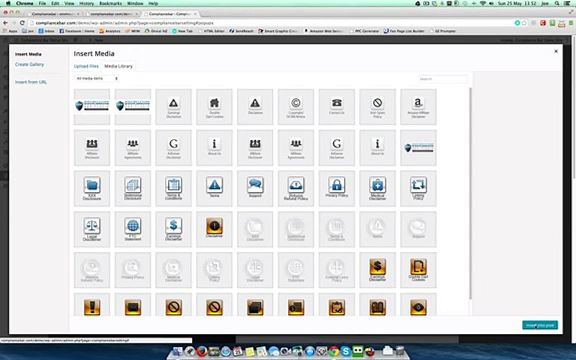 Using and Configuring Popups in Compliance Bar