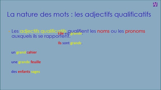 Les adjectifs qualificatifs