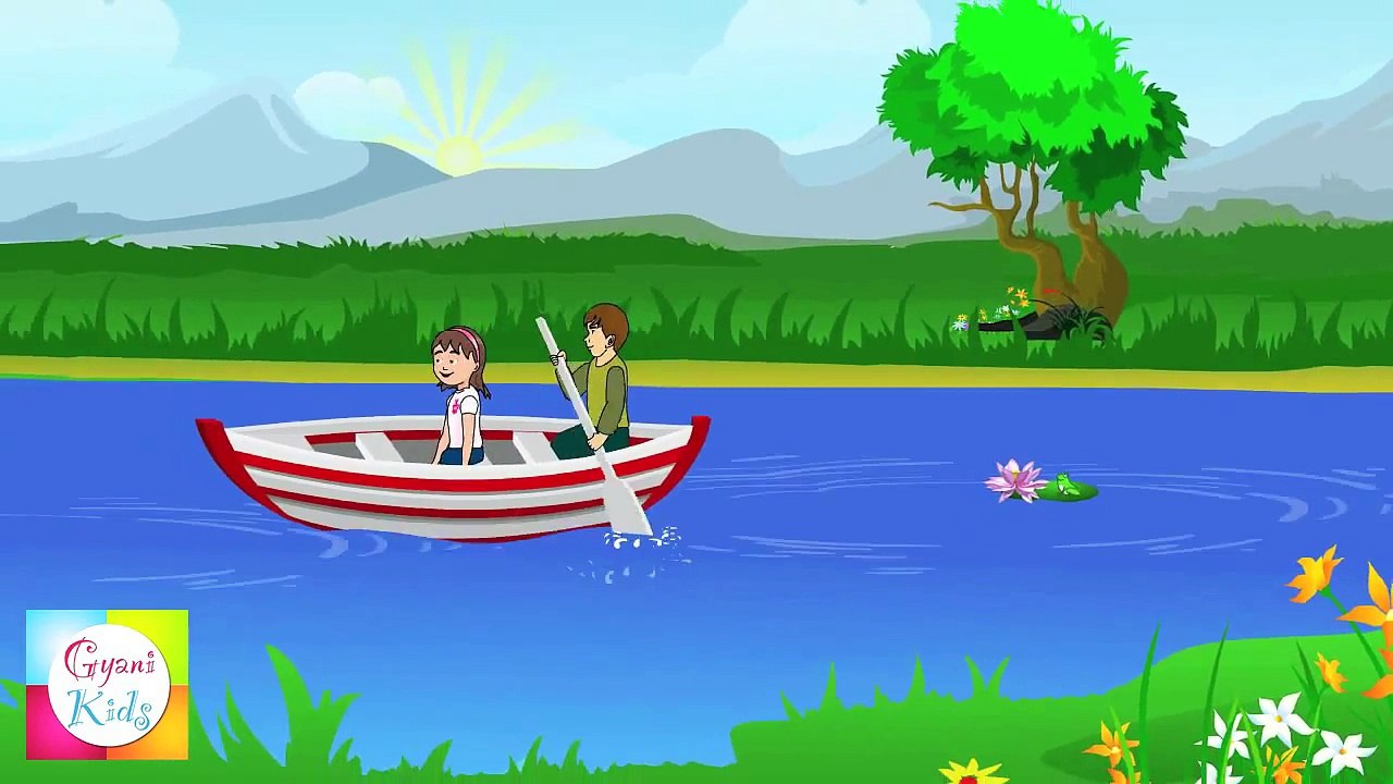 Row Row Row Your Boat - Popular Nursery Rhymes Cartoon Animation For Children