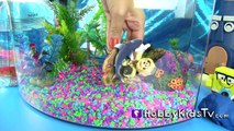 Mickey Mouse Dives in Fish Tank! Surprise Sea Eggs: Ariel SpongeBob HobbyKidsTV