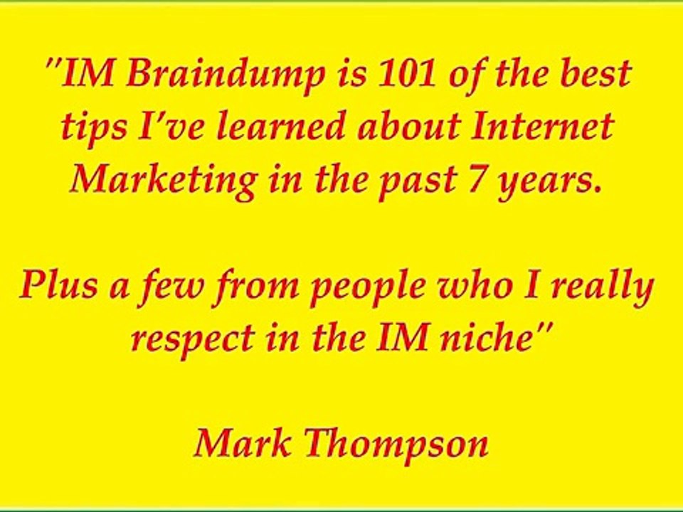 Internet Marketing Strategies From Mark Thompson, PotPieGirl & Top Internet Marketers