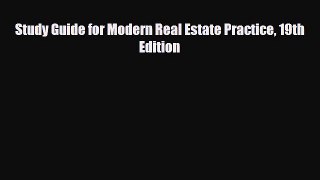 PDF Study Guide for Modern Real Estate Practice 19th Edition PDF Book Free