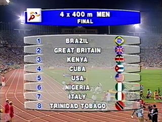 Men's 4x400m Relay Final Barcelona Olympics 1992