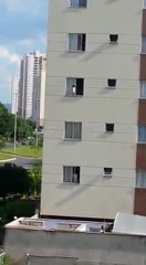 Olha se gosta de esporte radical, veja isto. Um Bebe radical.