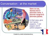 French Lesson 66 - Shopping - Buying food at the market - Dialogue Conversation   English Subtitles
