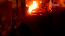 Traficantes colocam fogo em carro de suspeitos encapuzados em Cariacica