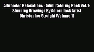 PDF Adirondac Relaxations - Adult Coloring Book Vol. 1: Stunning Drawings By Adirondack Artist