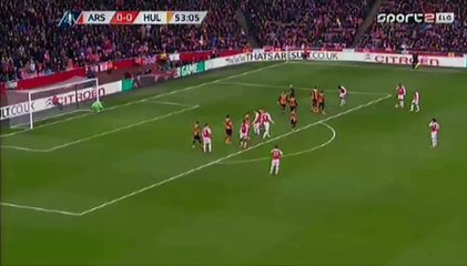 Joel Campbell Super Chance - Free-kick - Arsenal 0-0 Hull City 20.02.2016 HD