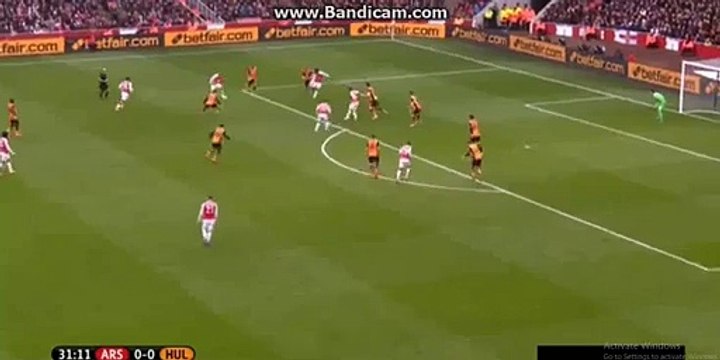 Joel Campbell Super Chance - Arsenal v. Hull City 20.02.2016 HD