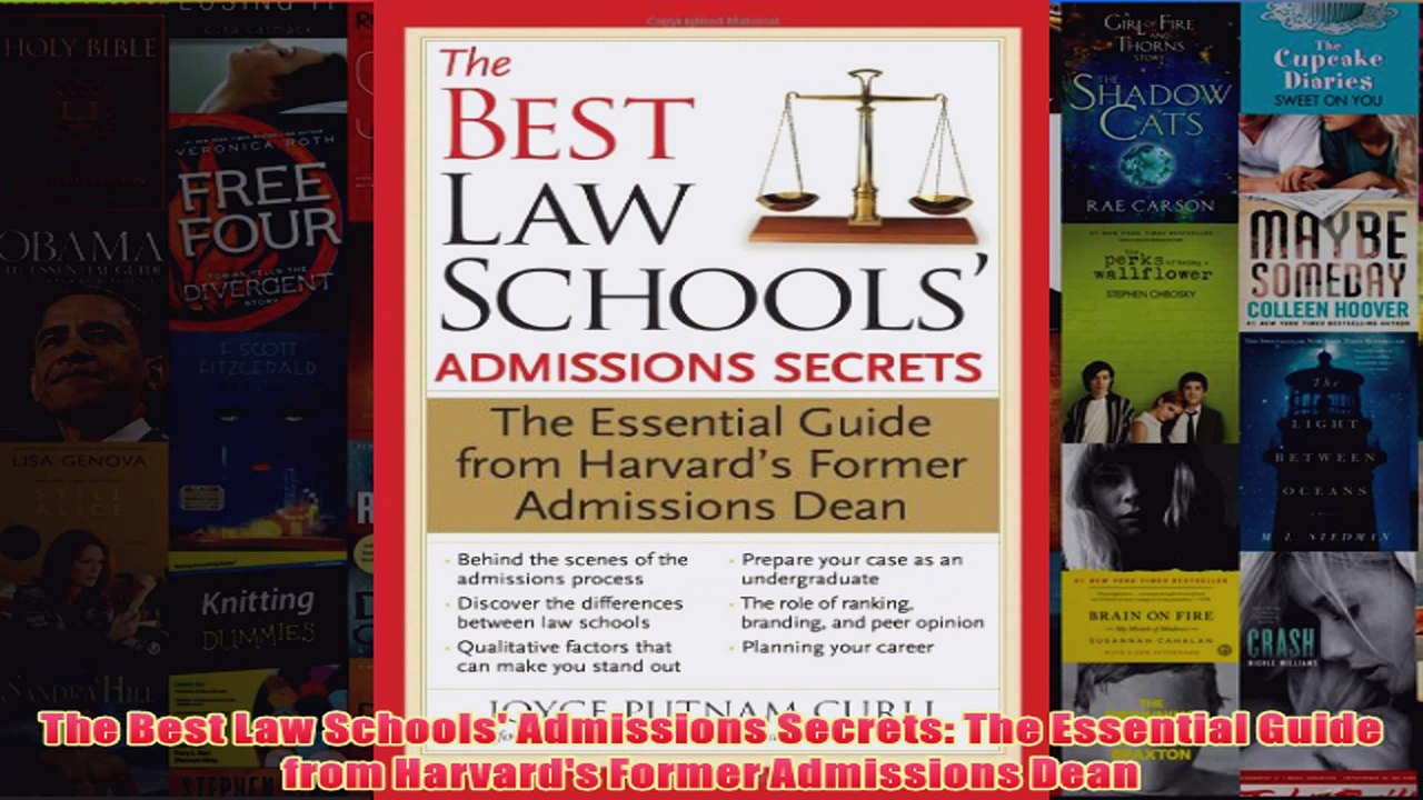 Download PDF  The Best Law Schools Admissions Secrets The Essential Guide from Harvards Former FULL FREE
