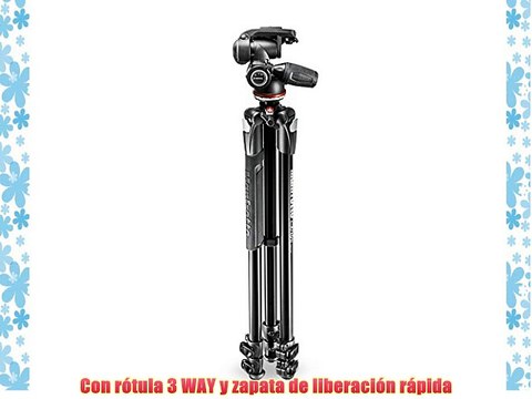 Manfrotto 290 Xtra - Kit trípode de 3 secciones y rótula plegable (aluminio)