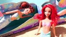 The Little MERMAID!!! Ariel and Her Little Mermaids Sisters Swimming Barbie Dolls DisneyCarToys