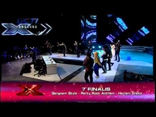 Descargar video: 7 FINALIS  -  PARTY ROCK ANTHEM, GANGNAM STYLE, HARLEM SHAKE-GALA SHOW 7 X Factor Indonesia 5/4/2013