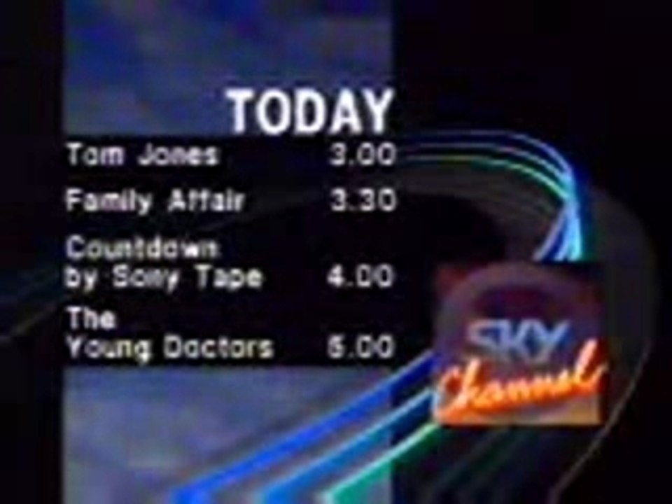 Sky channel lineup 1989