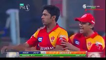 Mohammad Sami uproots the leg stump of Riki Wessels as he plays a weird shot!