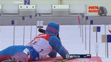 Биатлон. Лучшие моменты сборной России в мужской эстафете. Рупольдинг 15.01.2016