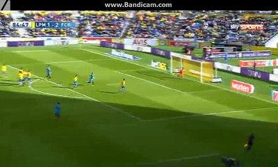 LIONEL MESSI POWER SHOOT 1-2   LAS PALAMS VS BARCELONA 20-02-2016