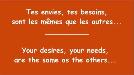 Tu es différent mais comme les autres (You're different but like the others)
