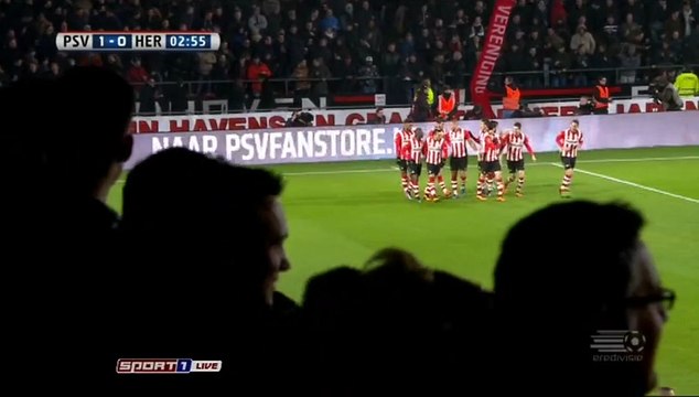 1-0 Davy Pröpper Goal Holland Eredivisie - 20.02.2016, PSV Eindhoven 1-0 Heracles Almelo