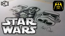 Star Wars Drawing - Darth Vader - Imperial Stormtrooper