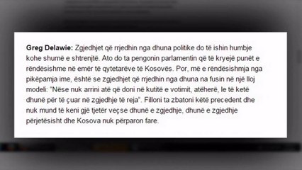 AMBASADORI DELAWIE,“JO PUSHTET ME DHUNE, ZGJEDHJET E PARAKOHSHME SJELLIN KAOS” LAJM mpg