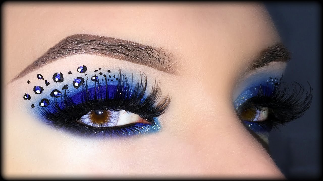 Blue Smoky Eyes with Leopard Print -  Makeup Tutorial